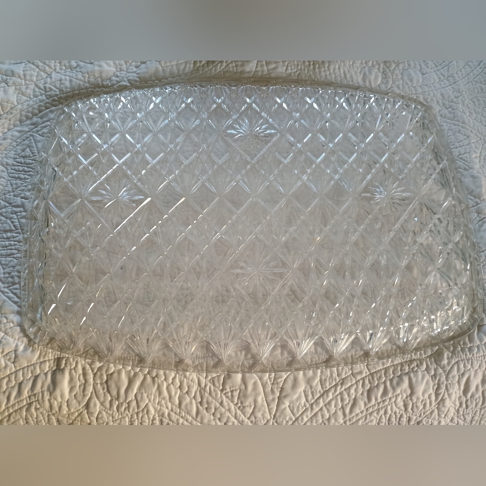 Vtg 1963 Trelawney Large Serving Tray Platter, Lucite, Atomic Starburst, 16"x22" - Picture 4 of 4